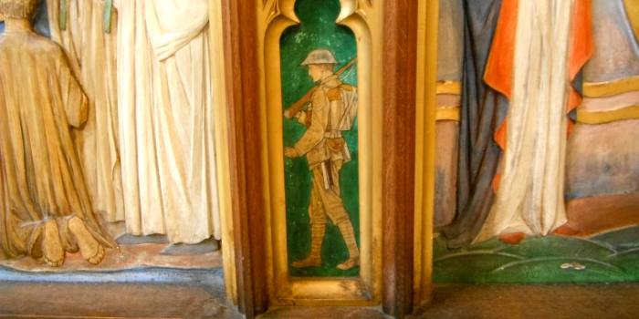 A 'Tommy' - on the Trinity Chapel altar-front in St Mary's