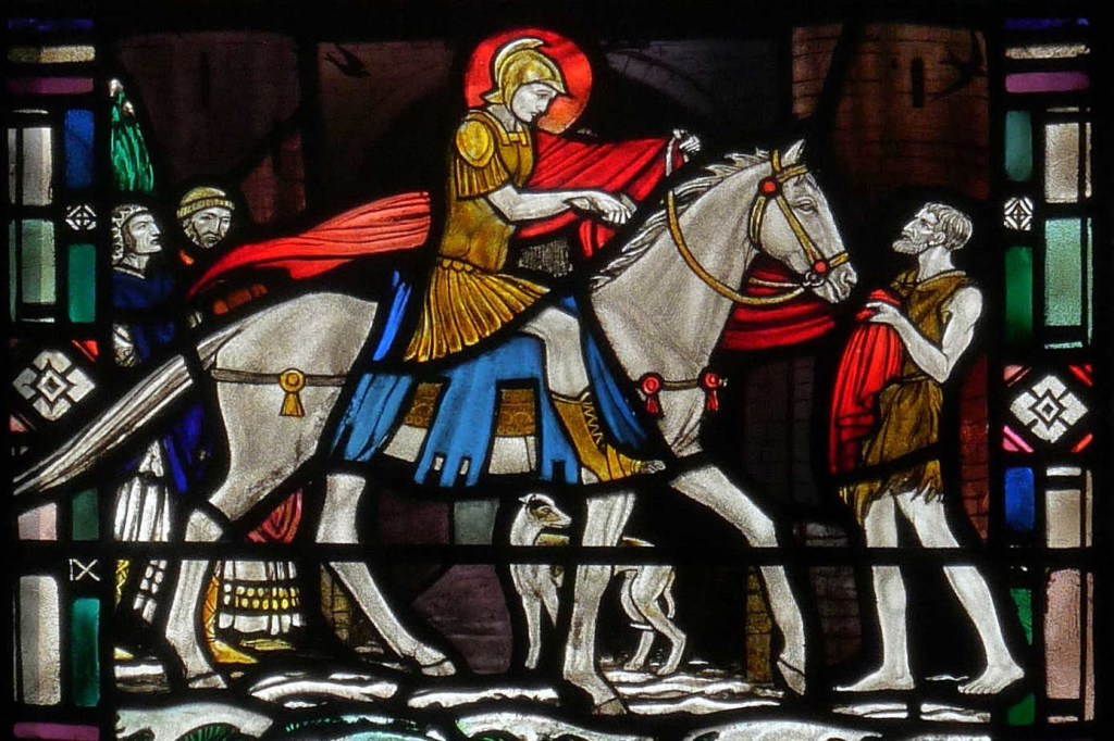 Greyhound in the St Martin panel of the Soldier Window (Shrewsbury Cathedral)